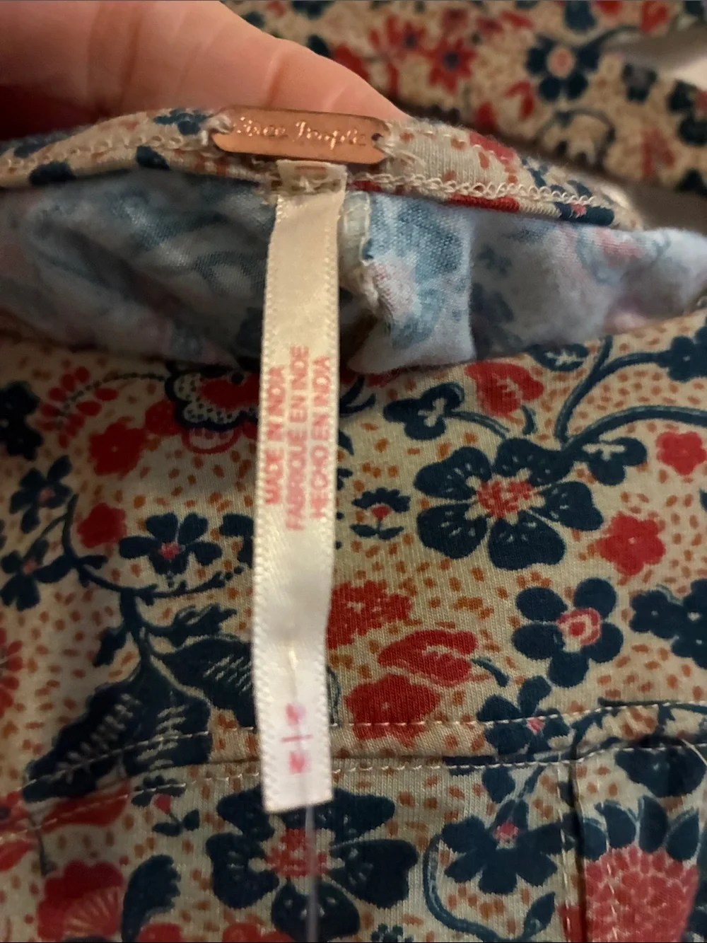 Free People NWT Melanie Cross Back Cottagecore Floral Top Size M earthy